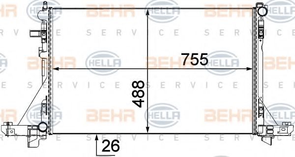 BEHR HELLA SERVICE 8MK 376 737-101 Радиатор, охлаждение двигателя для NISSAN (Ниссан) BEHR HELLA SERVICE 8MK 376 737-101 Радиатор, охлаждение двигателя для NISSAN (Ниссан)