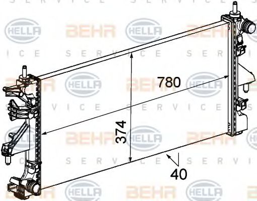 BEHR HELLA SERVICE 8MK 376 745-111 Радиатор, охлаждение двигателя для PEUGEOT (Пежо) BEHR HELLA SERVICE 8MK 376 745-111 Радиатор, охлаждение двигателя для PEUGEOT (Пежо)