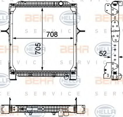 BEHR HELLA SERVICE 8MK 376 745-181 Радиатор, охлаждение двигателя 