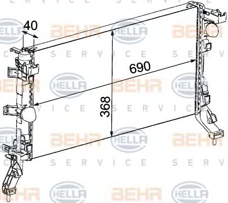 BEHR HELLA SERVICE 8MK 376 745-201 Радиатор, охлаждение двигателя 