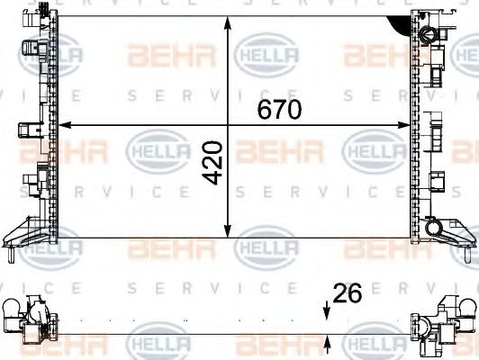 BEHR HELLA SERVICE 8MK 376 745-211 Радиатор, охлаждение двигателя 