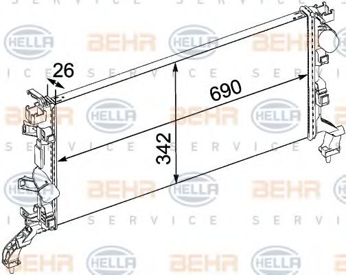 BEHR HELLA SERVICE 8MK 376 745-231 Радиатор, охлаждение двигателя 