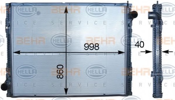 BEHR HELLA SERVICE 8MK 376 745-741 Радиатор, охлаждение двигателя 