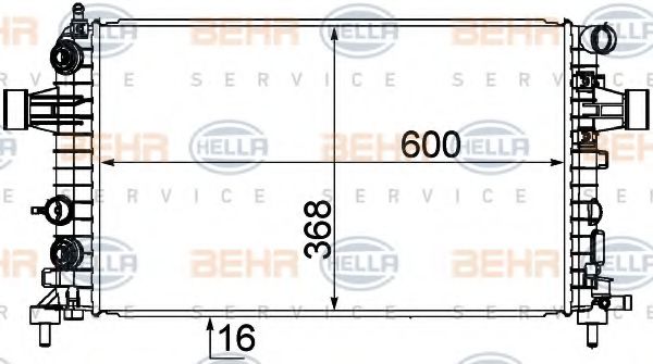 BEHR HELLA SERVICE 8MK 376 745-771 Радиатор, охлаждение двигателя 