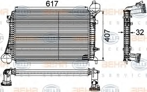 BEHR HELLA SERVICE 8ML 376 746-151 Интеркулер для VOLKSWAGEN JETTA I (Фольксваген Жэтта и) BEHR HELLA SERVICE 8ML 376 746-151 Интеркулер для VOLKSWAGEN JETTA I (Фольксваген Жэтта и)