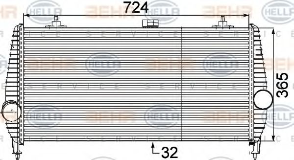 BEHR HELLA SERVICE 8ML 376 746-231 Интеркулер для PEUGEOT 407 (Пежо 407) BEHR HELLA SERVICE 8ML 376 746-231 Интеркулер для PEUGEOT 407 (Пежо 407)