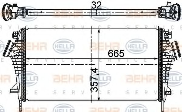 BEHR HELLA SERVICE 8ML 376 746-484 Интеркулер 