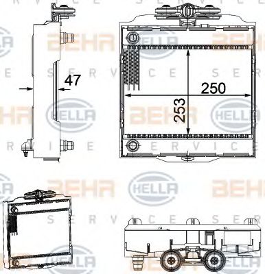 BEHR HELLA SERVICE 8MK 376 746-511 Радиатор, охлаждение двигателя 