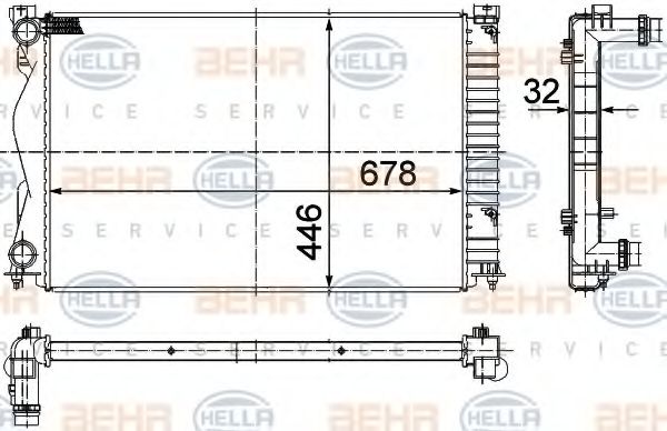 BEHR HELLA SERVICE 8MK 376 749-431 Радиатор, охлаждение двигателя 