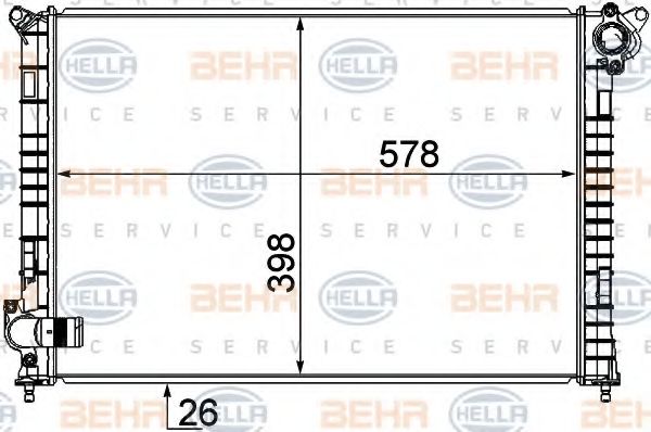 BEHR HELLA SERVICE 8MK 376 749-501 Радиатор, охлаждение двигателя 