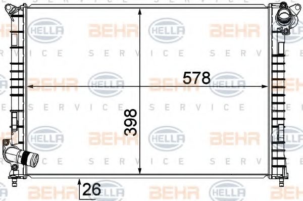 BEHR HELLA SERVICE 8MK 376 749-521 Радиатор, охлаждение двигателя 