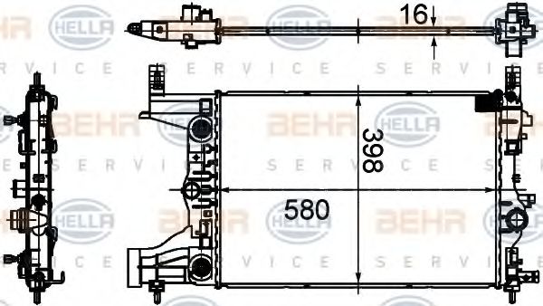 BEHR HELLA SERVICE 8MK 376 749-851 Радиатор, охлаждение двигателя 