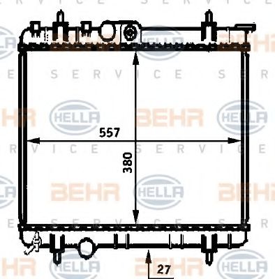 BEHR HELLA SERVICE 8MK 376 750-241 Радиатор, охлаждение двигателя 
