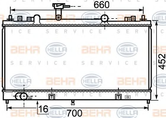 BEHR HELLA SERVICE 8MK 376 750-281 Радиатор, охлаждение двигателя 