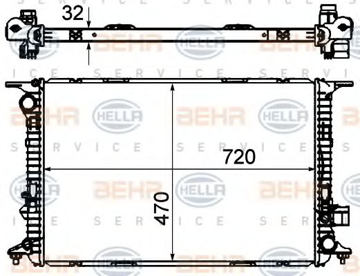 BEHR HELLA SERVICE 8MK 376 750-314 Радиатор, охлаждение двигателя 