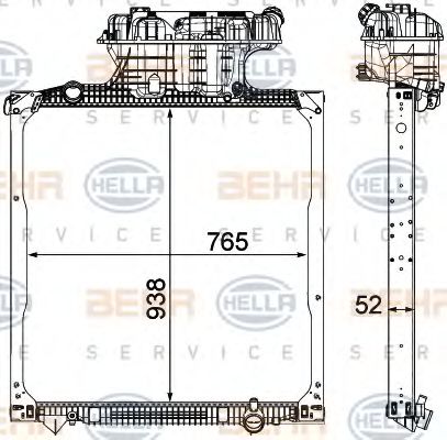 BEHR HELLA SERVICE 8MK 376 750-541 Радиатор, охлаждение двигателя 