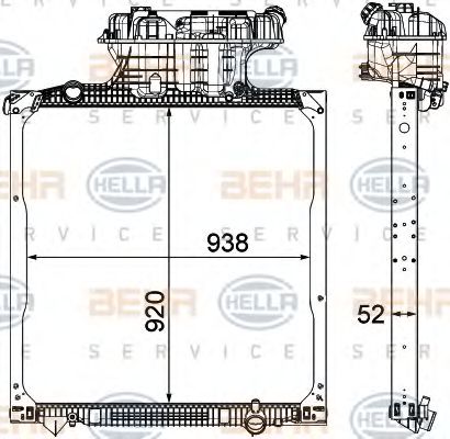 BEHR HELLA SERVICE 8MK 376 750-561 Радиатор, охлаждение двигателя 