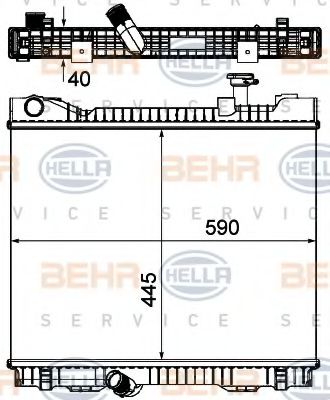 BEHR HELLA SERVICE 8MK 376 751-221 Радиатор, охлаждение двигателя 