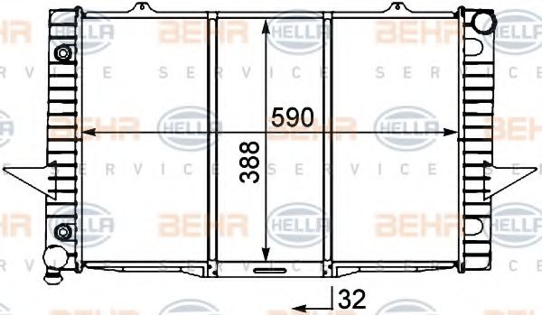 BEHR HELLA SERVICE 8MK 376 753-531 Радиатор, охлаждение двигателя 