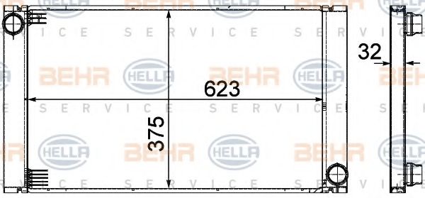 BEHR HELLA SERVICE 8MK 376 753-581 Радиатор, охлаждение двигателя 