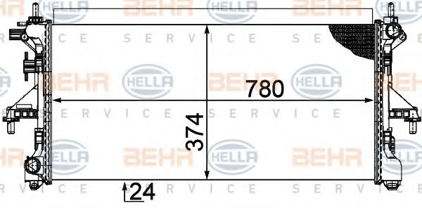 BEHR HELLA SERVICE 8MK 376 753-611 Радиатор, охлаждение двигателя 