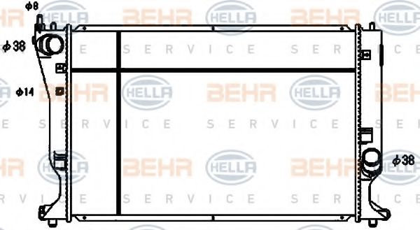 BEHR HELLA SERVICE 8MK 376 753-741 Радиатор, охлаждение двигателя 