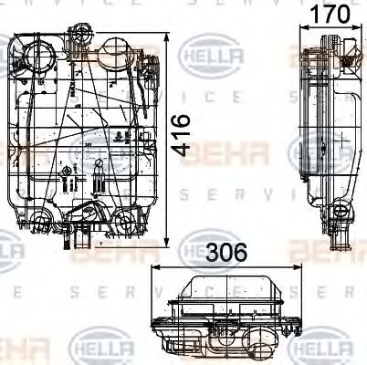 BEHR HELLA SERVICE 8MA 376 753-781 Компенсационный бак, охлаждающая жидкость для IVECO EUROTRAKKER (Ивеко Эуротраккэр)