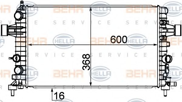 BEHR HELLA SERVICE 8MK 376 754-081 Радиатор, охлаждение двигателя 