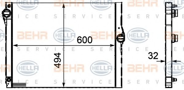 BEHR HELLA SERVICE 8MK 376 754-121 Радиатор, охлаждение двигателя 