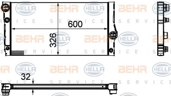 BEHR HELLA SERVICE 8MK 376 754-151 Радиатор, охлаждение двигателя 