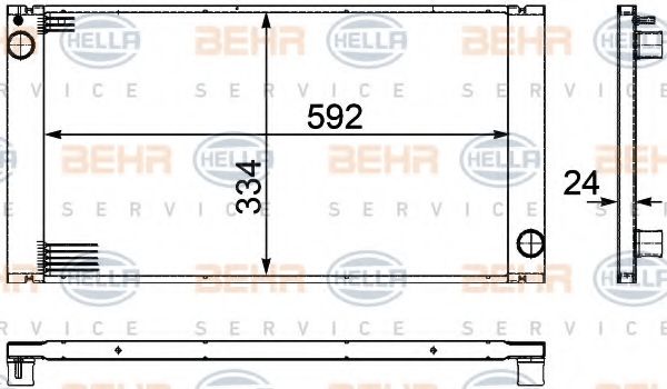 BEHR HELLA SERVICE 8MK 376 754-221 Радиатор, охлаждение двигателя 
