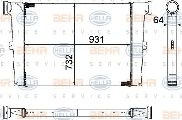 BEHR HELLA SERVICE 8ML 376 755-451 Интеркулер 