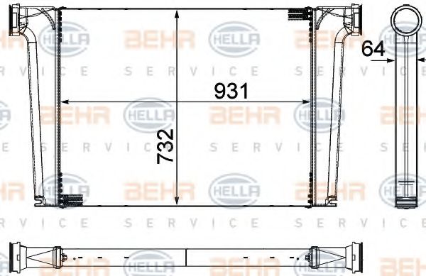 BEHR HELLA SERVICE 8ML 376 755-461 Интеркулер 