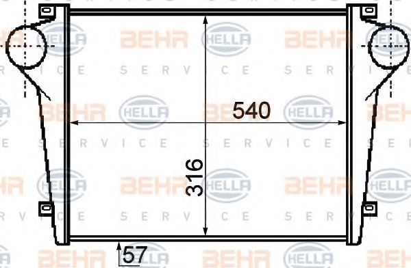 BEHR HELLA SERVICE 8ML 376 755-781 Интеркулер 
