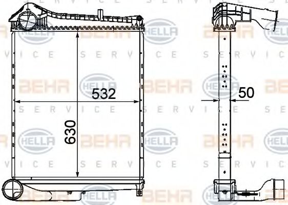 BEHR HELLA SERVICE 8ML 376 756-091 Интеркулер 