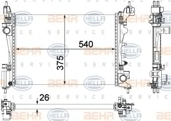 BEHR HELLA SERVICE 8MK 376 756-321 Радиатор, охлаждение двигателя для OPEL ADAM (Опель Адам) BEHR HELLA SERVICE 8MK 376 756-321 Радиатор, охлаждение двигателя для OPEL ADAM (Опель Адам)