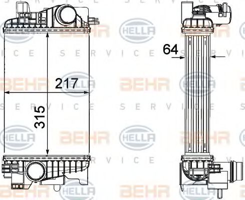 BEHR HELLA SERVICE 8ML 376 756-431 Интеркулер 