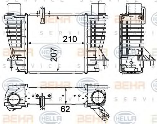 BEHR HELLA SERVICE 8ML 376 756-621 Интеркулер 