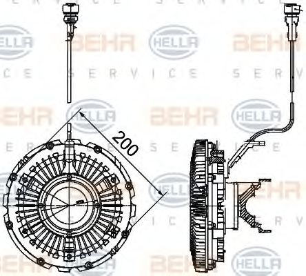 BEHR HELLA SERVICE 8MV 376 757-121 Сцепление, вентилятор радиатора для RENAULT TRUCKS PREMIUM 2 (Рено трак Прэмиум 2) BEHR HELLA SERVICE 8MV 376 757-121 Сцепление, вентилятор радиатора для RENAULT TRUCKS PREMIUM 2 (Рено трак Прэмиум 2)