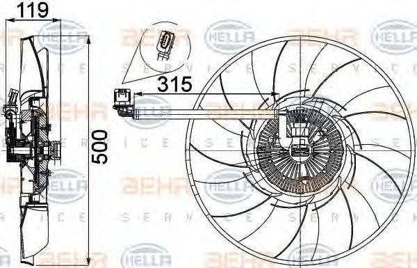 BEHR HELLA SERVICE 8MV 376 757-521 Вентилятор, охлаждение двигателя для LAND ROVER RANGE ROVER SPORT (Ленд ровер/лэнд ровер Рангэ ровер спорт) BEHR HELLA SERVICE 8MV 376 757-521 Вентилятор, охлаждение двигателя для LAND ROVER RANGE ROVER SPORT (Ленд ровер/лэнд ровер Рангэ ровер спорт)