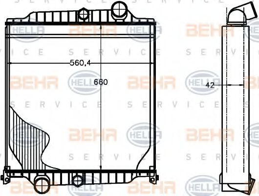 BEHR HELLA SERVICE 8MK 376 758-091 Радиатор, охлаждение двигателя для VOLVO FL 6 (Вольво Фл 6) BEHR HELLA SERVICE 8MK 376 758-091 Радиатор, охлаждение двигателя для VOLVO FL 6 (Вольво Фл 6)