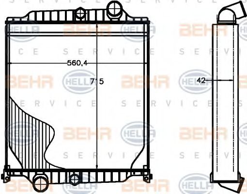 BEHR HELLA SERVICE 8MK 376 758-101 Радиатор, охлаждение двигателя для VOLVO FL 6 (Вольво Фл 6) BEHR HELLA SERVICE 8MK 376 758-101 Радиатор, охлаждение двигателя для VOLVO FL 6 (Вольво Фл 6)