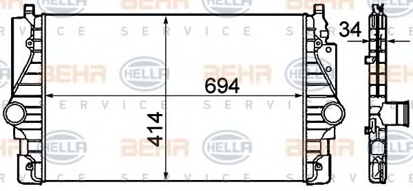 BEHR HELLA SERVICE 8ML 376 760-641 Интеркулер для VOLKSWAGEN T4 MULTIVAN (Фольксваген Т4 мултиvан) BEHR HELLA SERVICE 8ML 376 760-641 Интеркулер для VOLKSWAGEN T4 MULTIVAN (Фольксваген Т4 мултиvан)