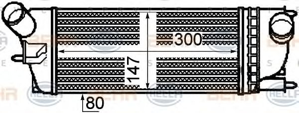 BEHR HELLA SERVICE 8ML 376 760-721 Интеркулер для PEUGEOT 407 (Пежо 407) BEHR HELLA SERVICE 8ML 376 760-721 Интеркулер для PEUGEOT 407 (Пежо 407)
