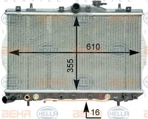 BEHR HELLA SERVICE 8MK 376 762-051 Радиатор, охлаждение двигателя для HYUNDAI EXCEL (Хендай Эxcэл) BEHR HELLA SERVICE 8MK 376 762-051 Радиатор, охлаждение двигателя для HYUNDAI EXCEL (Хендай Эxcэл)