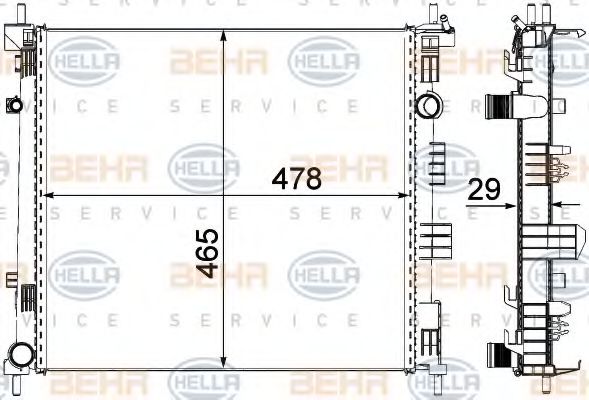 BEHR HELLA SERVICE 8MK 376 762-181 Радиатор, охлаждение двигателя для NISSAN (Ниссан) BEHR HELLA SERVICE 8MK 376 762-181 Радиатор, охлаждение двигателя для NISSAN (Ниссан)