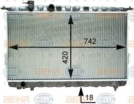 BEHR HELLA SERVICE 8MK 376 762-231 Радиатор, охлаждение двигателя для HYUNDAI SONATA IV (Хендай Соната 4) BEHR HELLA SERVICE 8MK 376 762-231 Радиатор, охлаждение двигателя для HYUNDAI SONATA IV (Хендай Соната 4)