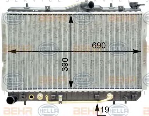 BEHR HELLA SERVICE 8MK 376 763-011 Радиатор, охлаждение двигателя для HYUNDAI (Хендай)
