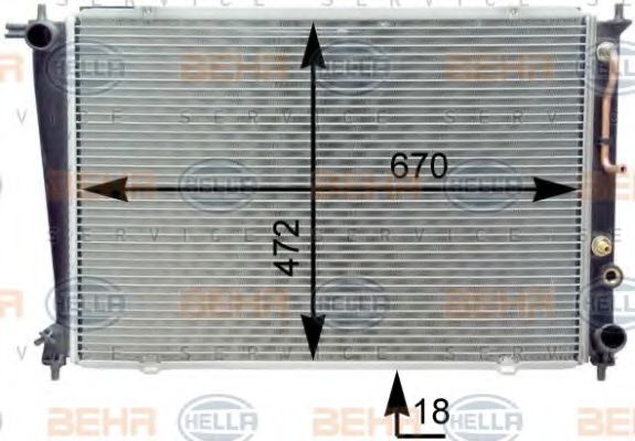 BEHR HELLA SERVICE 8MK 376 763-101 Радиатор, охлаждение двигателя для HYUNDAI (Хендай) BEHR HELLA SERVICE 8MK 376 763-101 Радиатор, охлаждение двигателя для HYUNDAI (Хендай)
