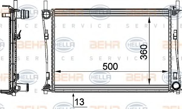 BEHR HELLA SERVICE 8MK 376 764-311 Радиатор, охлаждение двигателя для MAZDA 2 (Мазда 2) BEHR HELLA SERVICE 8MK 376 764-311 Радиатор, охлаждение двигателя для MAZDA 2 (Мазда 2)
